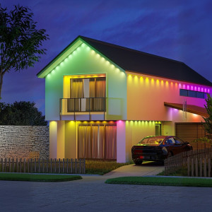 SMART PERMENANT EXTERIOR STRING LIGHT - RGBICW - 60W - 1800LM - 100FT - 60PCS LIGHT HEADS - IP65 - CONTROLLED BY