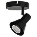 LED CEILING LIGHT FOR GU10 BULBS - SERIES 190 - 1 LIGHT - BLACK
