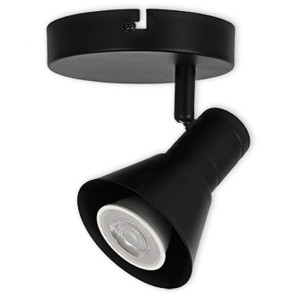 LED CEILING LIGHT FOR GU10 BULBS - SERIES 190 - 1 LIGHT - BLACK