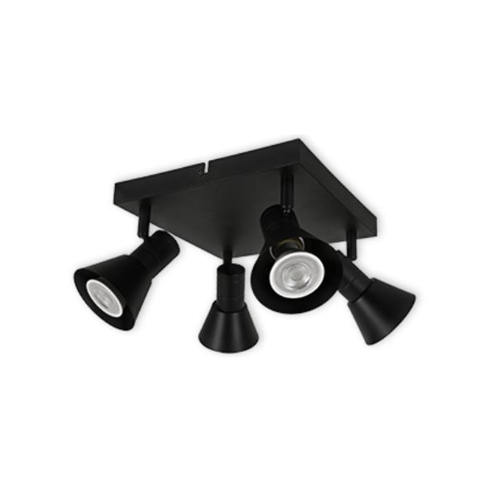 LED CEILING LIGHT FOR GU10 BULBS - SERIES 190 - 4 LIGHTS - BLACK
