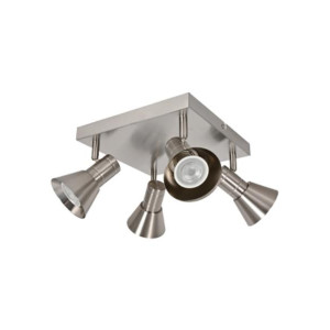LED CEILING LIGHT FOR GU10 BULBS - SERIES 190 - 4 LIGHTS - BRUSHED STEEL
