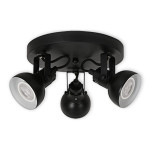 LED CEILING LIGHT FOR GU10 BULBS - SERIES 215 - 3 LIGHTS - BLACK