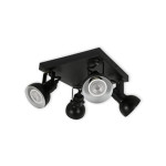 LED CEILING LIGHT FOR GU10 BULBS - SERIES 215 - 4 LIGHTS - BLACK