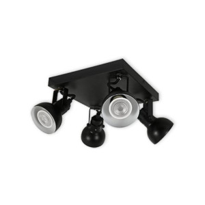 LED CEILING LIGHT FOR GU10 BULBS - SERIES 215 - 4 LIGHTS - BLACK