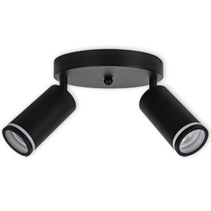 LED CEILING LIGHT FOR GU10 BULBS - SERIES 302 - 2 LIGHTS - BLACK