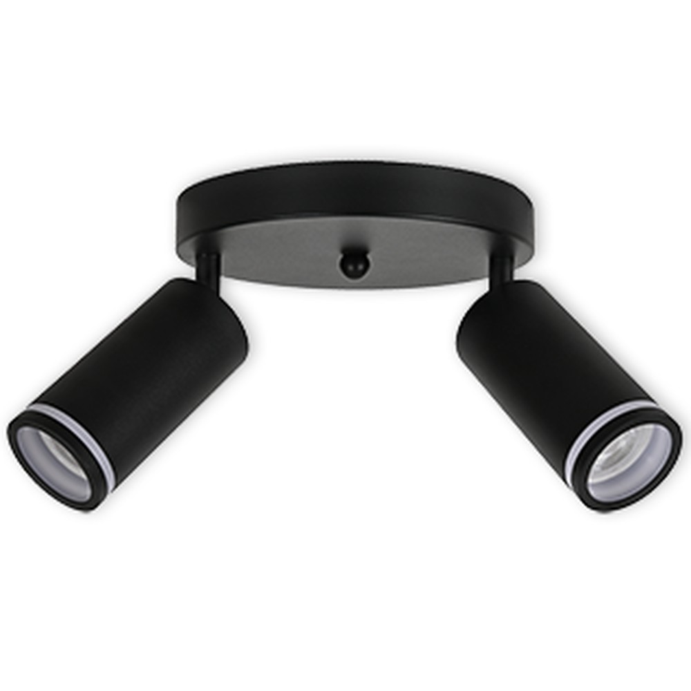 LED CEILING LIGHT FOR GU10 BULBS - SERIES 302 - 2 LIGHTS - BLACK