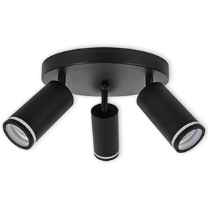 LED CEILING LIGHT FOR GU10 BULBS - SERIES 302 - 3 LIGHTS - BLACK