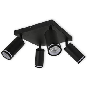 LED CEILING LIGHT FOR GU10 BULBS - SERIES 302 - 4 LIGHTS - BLACK