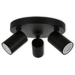LED CEILING LIGHT FOR GU10 BULBS - SERIES 104 - 3 LIGHTS - BLACK