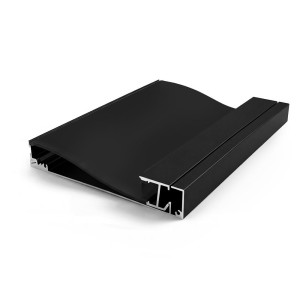 SURFACE MOUNTED BASEBOARD ALUMINUM PROFILE 10015 WITH PC COVER 10FT BLACK
