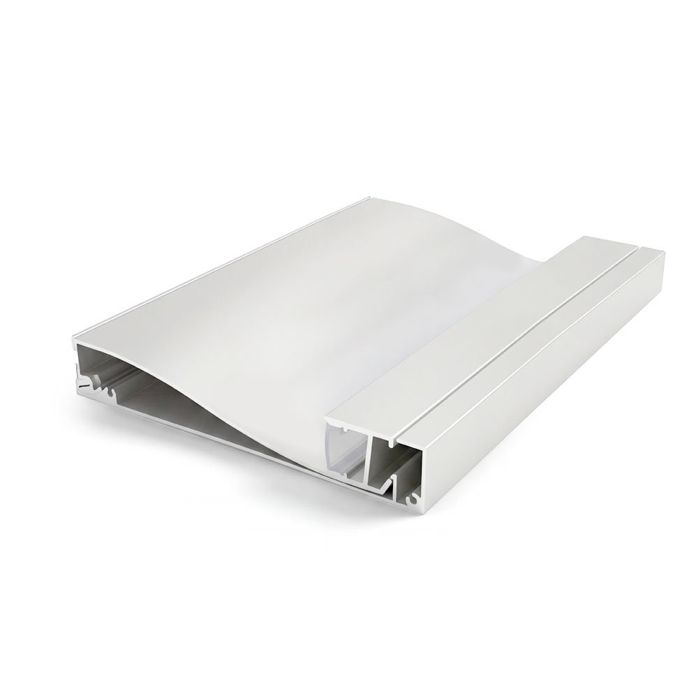SURFACE MOUNTED BASEBOARD ALUMINUM PROFILE 10015 WITH PC COVER 10FT WHITE