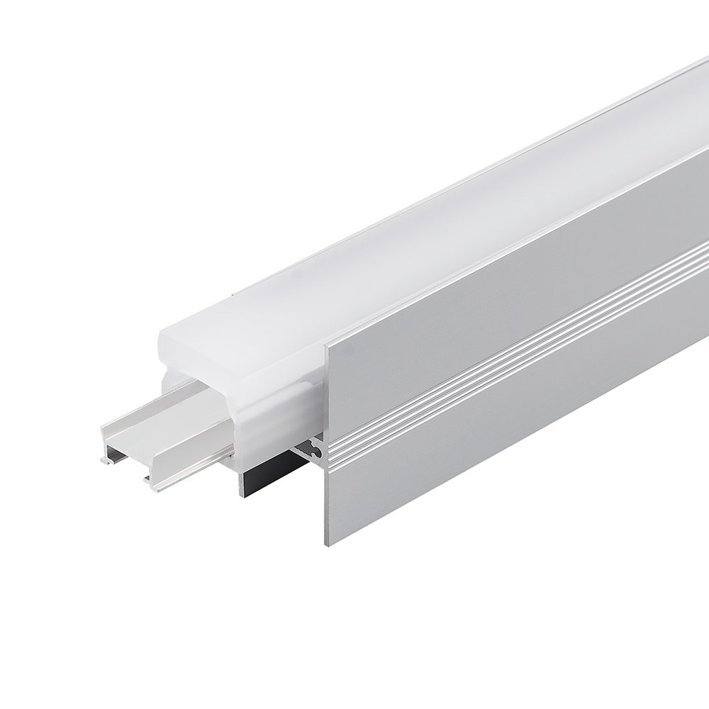 IN-GROUND ALUMINUM PROFILE 2952 WITH IP67 ACRYLIC ENCLOSURE  - SILICON END CAP AND ALUMINUM END CAP - 10FT SILVER