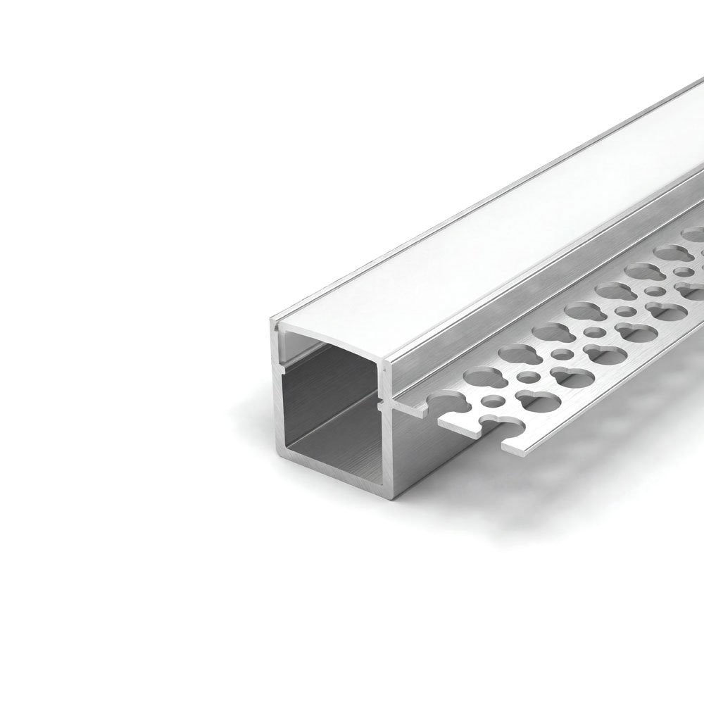 TRIMLESS RECESSED ONE SIDE AFTER DRYWALL ALUMINUM PROFILE 3515 WITH PC COVER 10FT SILVER