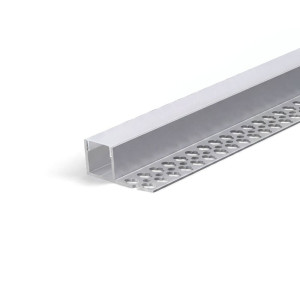 TRIMLESS RECESSED ONE SIDE PROFILE 3515A WITH 2 ENDCAPS & PC COVER 10FT SILVER