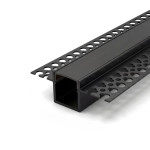 TRIMLESS RECESSED ALUMINUM PROFILE 5515 WITH PC COVER 10FT BLACK