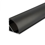 90D SURFACE MOUNT PROFILE 601 WITH 2 ENDCAPS & 3 PCS CLIPS & PC COVER BLACK