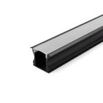 RECESSED ALUMINUM PROFILE 613B WITH PC COVER 10FT BLACK