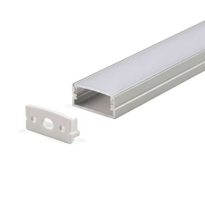 SURFACE MOUNTED/RECESSED ALUMINUM PROFILE 617 WITH PC COVER SILVER