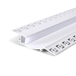 TRIMLESS RECESSED ALUMINUM PROFILE 9819 WITH 2 PCS ENDCAPS & PC COVER 10FT WHITE