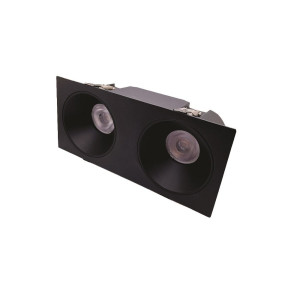 ANTI-GLARE ENCASTRE TWO TETES LUMINAIRE ENCASTRE 120VAC 30W 2100LM BEAM ANGLE 36° 3000K CRI>90 PF>0.9 DAMP LOCATION