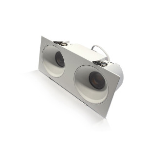 ANTI-GLARE ENCASTRE TWO TETES LUMINAIRE ENCASTRE 120VAC 30W 2100LM BEAM ANGLE 36° 4000K CRI>90 PF>0.9 DAMP LOCATION