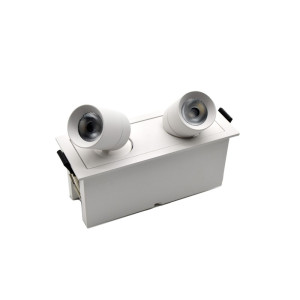 2 HEADS LED RECESSED LINEAR ADJUSTABLE SPOT LIGHT 6W - 5CCT CRI90 BEAM ANGLE 38 WET LOCATION - WHITE