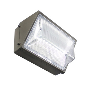 Wall pack 100W 120-277V 57K black clear lens int. photocell