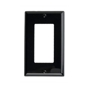 Decorator Wallplate - 1 Gang - Black - Plastic - V2