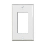 Decorator Wallplate - 1 Gang - White - Plastic - V2