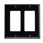 Decorator Wallplate - 2 Gang - Black - Plastic - V2