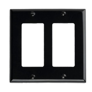 Decorator Wallplate - 2 Gang - Black - Plastic - V2