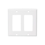 Decorator Wallplate - 2 Gang - White - Plastic - V2