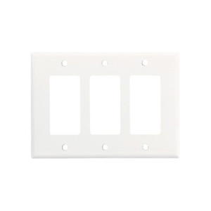 Decorator Wallplate - 3 Gang - White - Plastic - V2