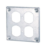 8371 - 2 Gang 4’’ Metallic Box Cover with 3/8” Raise for 2 Duplex