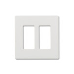 Decorator Wallplate - 2 Gang - Screwless - White - Plastic - V2