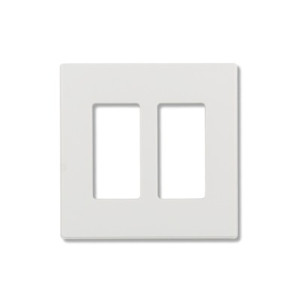 Decorator Wallplate - 2 Gang - Screwless - White - Plastic - V2