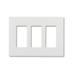 Decorator Wallplate - 3 Gang - Screwless - White - Plastic - V2
