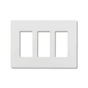 Decorator Wallplate - 3 Gang - Screwless - White - Plastic - V2