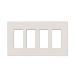 Decorator Wallplate - 4 Gang - Screwless - White - Plastic - V2