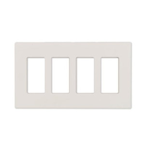 Decorator Wallplate - 4 Gang - Screwless - White - Plastic - V2
