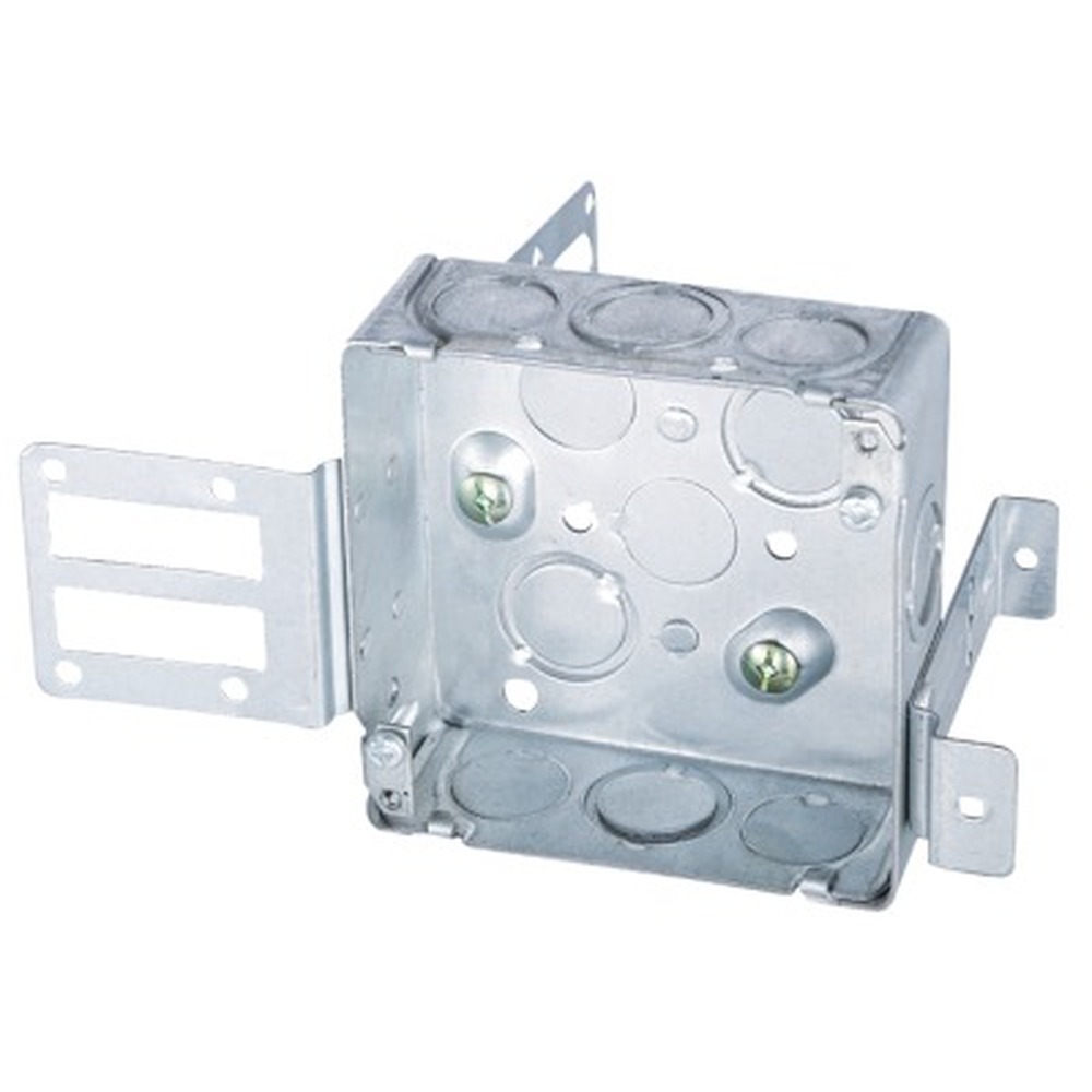 52151-KSSX - 4’’ Square Shallow Steel Stud Mount Junction Box 21 cu.in