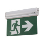 CSC LED ÉCLAIRAGE D'URGENCE ENSEIGNE HOMME QUI COURT 120-347V/6-24VCC - EDGE-LIT - BLANC