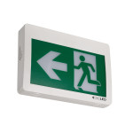 EML Emergency Lighting - Running Man Sign - 120-347V/6-24VDC - Thermoplastic - White - 5 Year Warranty