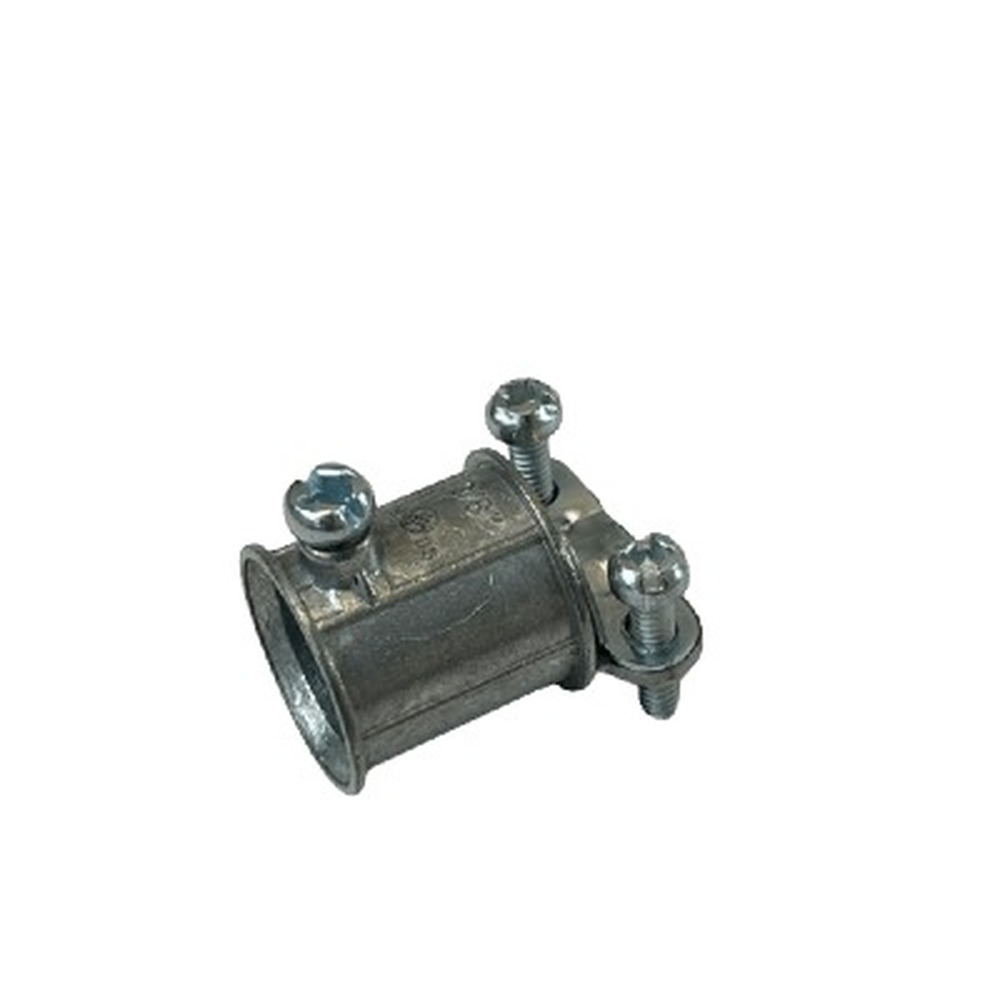 EMT to Flex Coupling Connector 1/2" (EMT) 3/8" (FLEX) - Die-Cast Zinc - V1