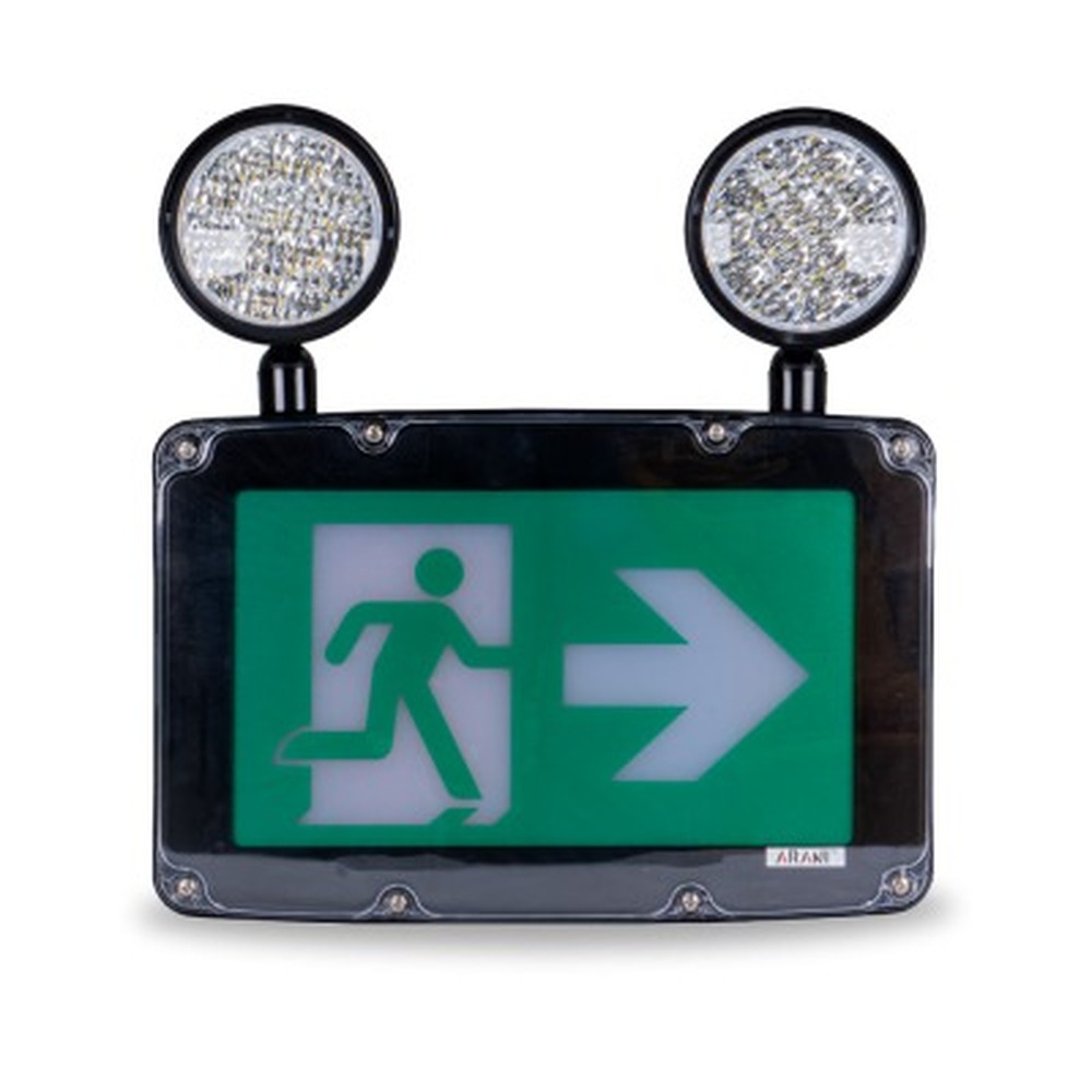 Weatherproof Combo Plastic Running Man sign + 2 Head - 5W - 120-347V - Black -V1