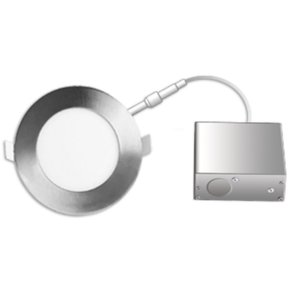 FLP3.5-8W-40K - ROND - DEL 8W - 550 LUMENS - ANGLE DE FAISCEAU DE 110°. 41/4 DIAM. X 5/8 H. TROU À PERCER DE 37/8. CÂDRE