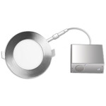 FLP3.5G-8W-30K - ROND - ORIENTABLE - DEL 8W - 550 LUMENS. 43/4 DIAM. X 11/4 H. ANGLE DE FAISCEAU DE 38°. TROU À PERCER