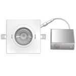 FLP4G-10W-40K - ROND - ORIENTABLE - DEL 10W - 750 LUMENS. ANGLE DE FAISCEAU 38°. 47/8 DIAM. X 15/8 H. TROU À