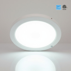 9 INCH LED FLUSH MOUNT WITH BUILT IN MOTION SENSOR.18W - 1500LUMENS - 5CCT - CRI80 - 120V TRIAC DIMMING