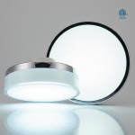 PLAFONNIER LED IP65 EXTÉRIEUR 12 PO À CCT RÉGLABLE — 22W - 1700 LUMENS - 120V TRIAC - NICKEL SATINÉ (ORTECH)